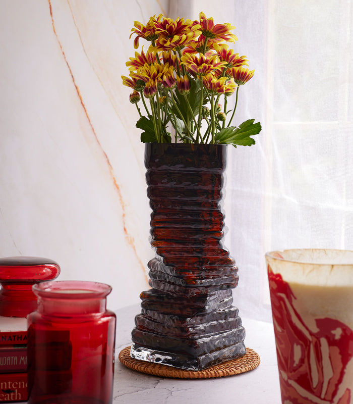 Amber Brick Vase