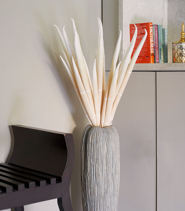 Bamboo Stalks - White - Set of 2