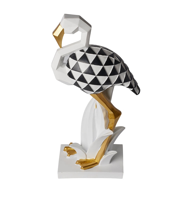 Checkered Flamingo Sculpture