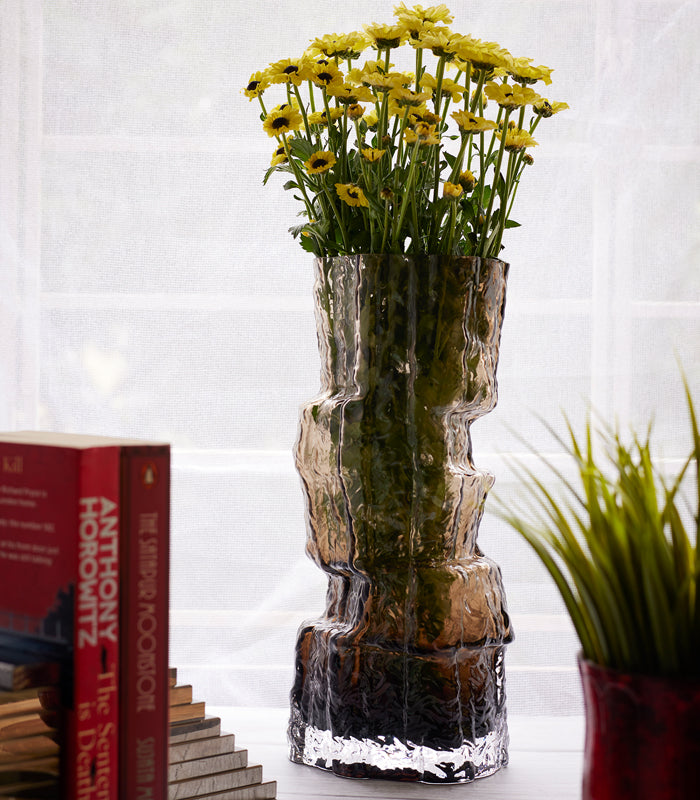 Crinkle Glass Vase