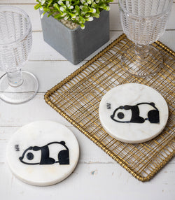 Snoozy Panda coasters